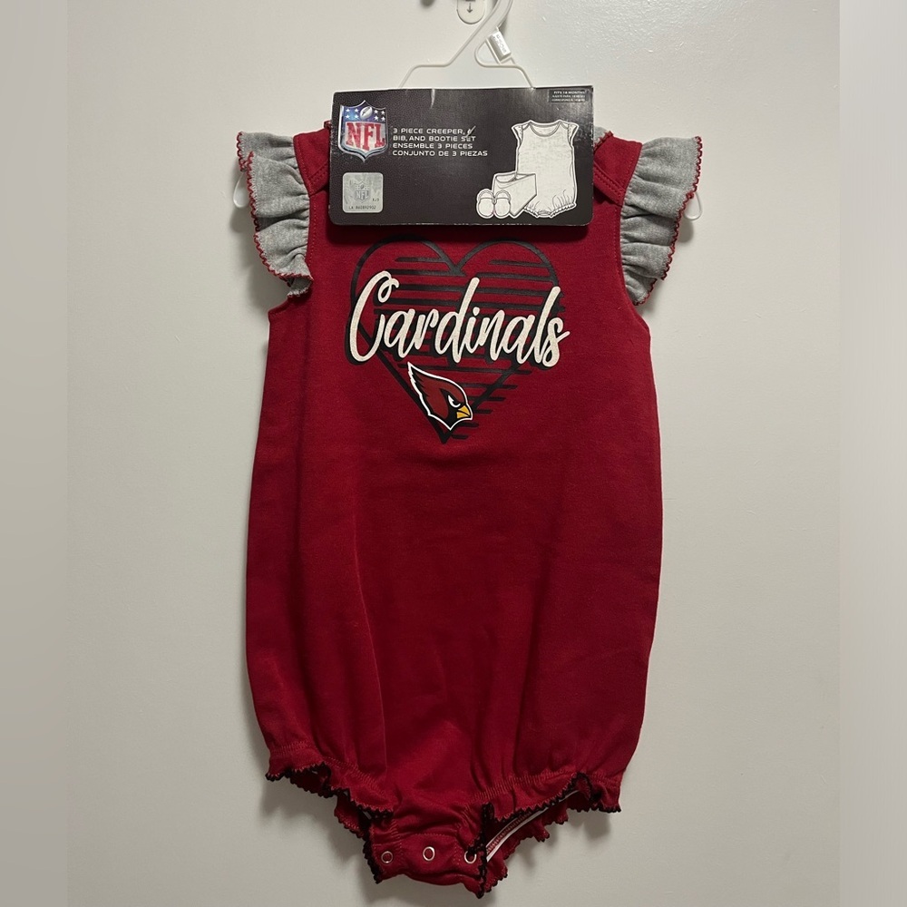 NWT NFL Arizona Cardinals 3 Piece Set Girls Size 18M